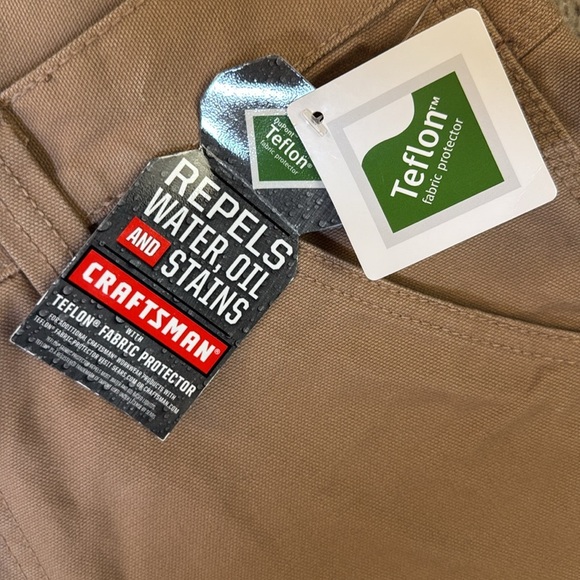 New Sears Craftsmen Duck Dungaree Utility Work Pants Tan Teflon Reinforced 34x33 - Picture 8 of 14